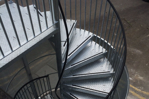 Galvanised spiral stair